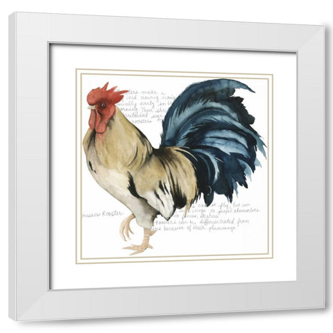 Roosters Crow II White Modern Wood Framed Art Print with Double Matting by Popp, Grace