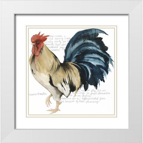 Roosters Crow II White Modern Wood Framed Art Print with Double Matting by Popp, Grace