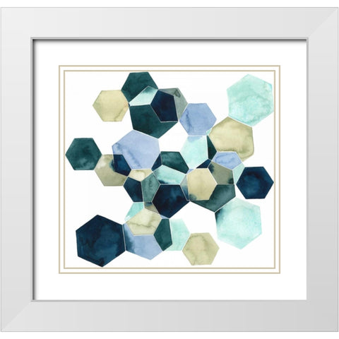 Crystallize I White Modern Wood Framed Art Print with Double Matting by Popp, Grace