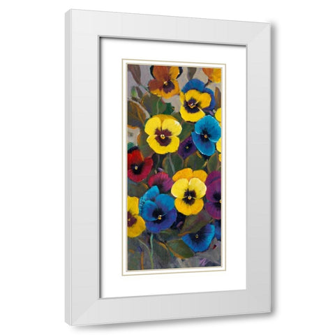 Pansy Panel I White Modern Wood Framed Art Print with Double Matting by OToole, Tim
