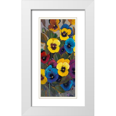 Pansy Panel I White Modern Wood Framed Art Print with Double Matting by OToole, Tim