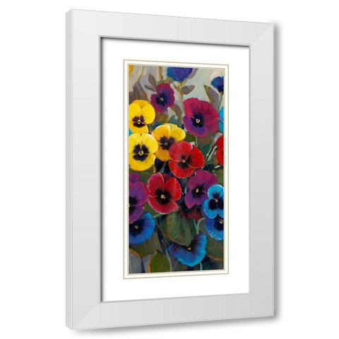 Pansy Panel II White Modern Wood Framed Art Print with Double Matting by OToole, Tim