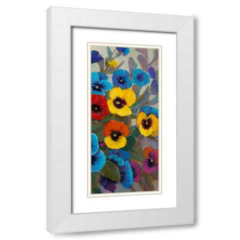 Pansy Panel III White Modern Wood Framed Art Print with Double Matting by OToole, Tim