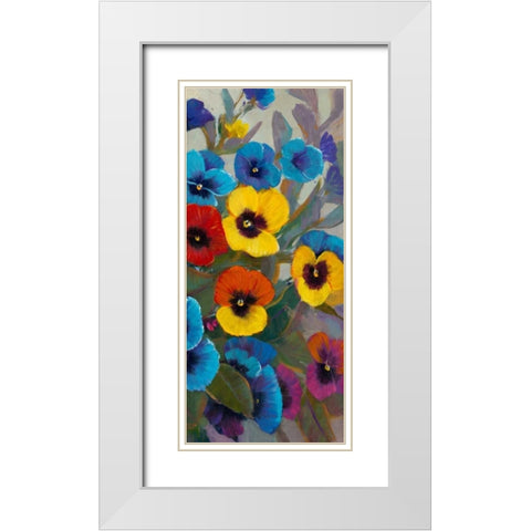 Pansy Panel III White Modern Wood Framed Art Print with Double Matting by OToole, Tim