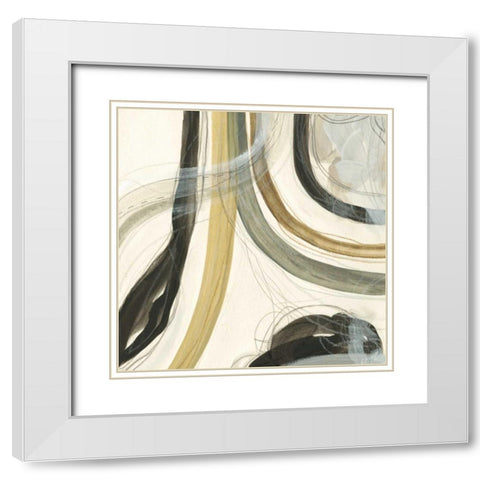 Neutral Lines II White Modern Wood Framed Art Print with Double Matting by Vess, June Erica