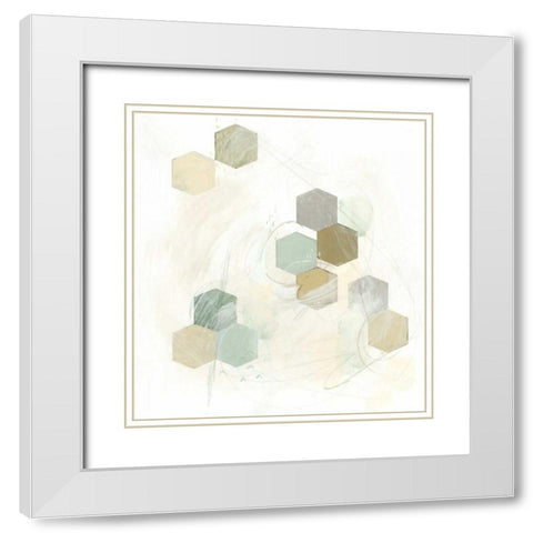 Honeycomb Reaction III White Modern Wood Framed Art Print with Double Matting by Vess, June Erica