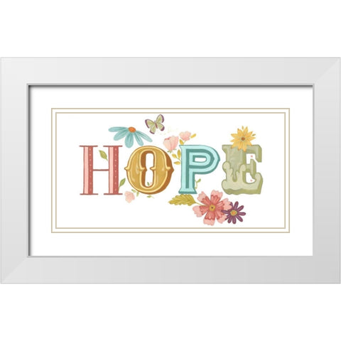 Beautiful Words II White Modern Wood Framed Art Print with Double Matting by Vess, June Erica