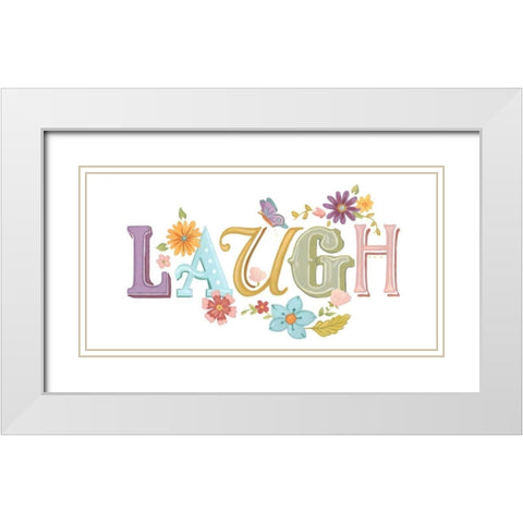 Beautiful Words III White Modern Wood Framed Art Print with Double Matting by Vess, June Erica