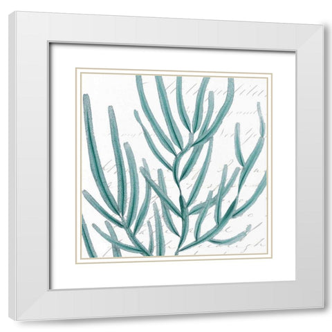Aqua Marine I White Modern Wood Framed Art Print with Double Matting by Hambly, Anna