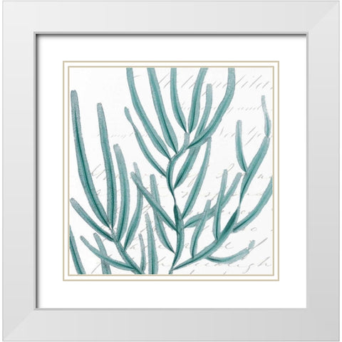 Aqua Marine I White Modern Wood Framed Art Print with Double Matting by Hambly, Anna
