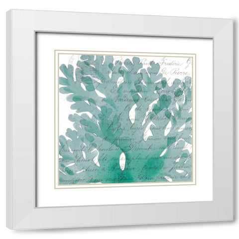 Aqua Marine III White Modern Wood Framed Art Print with Double Matting by Hambly, Anna