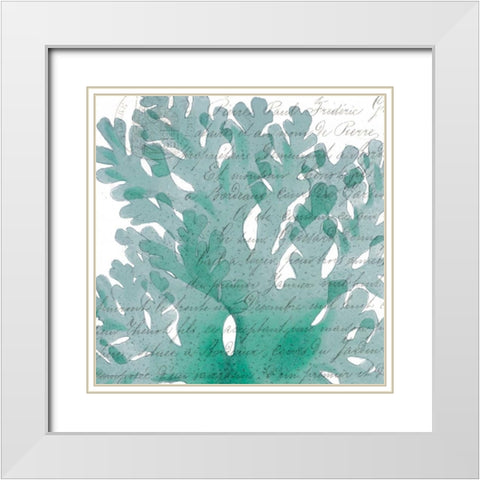 Aqua Marine III White Modern Wood Framed Art Print with Double Matting by Hambly, Anna