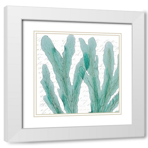 Aqua Marine IV White Modern Wood Framed Art Print with Double Matting by Hambly, Anna
