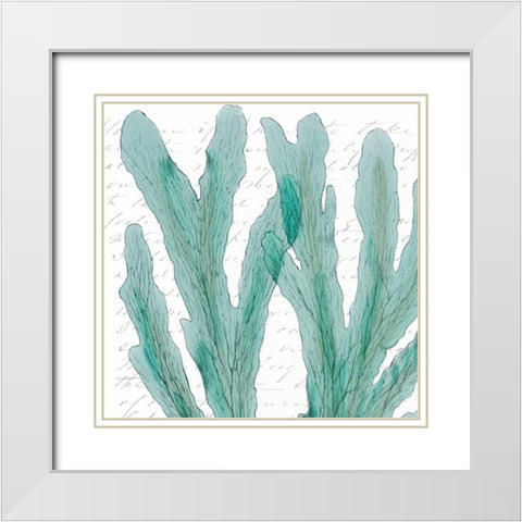 Aqua Marine IV White Modern Wood Framed Art Print with Double Matting by Hambly, Anna