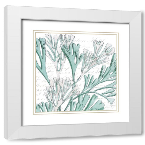 Aqua Marine VII White Modern Wood Framed Art Print with Double Matting by Hambly, Anna