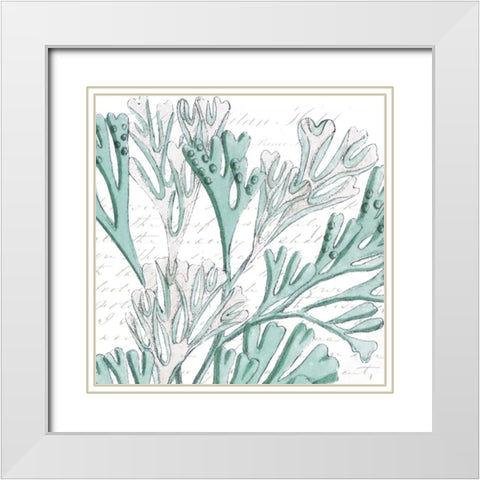 Aqua Marine VII White Modern Wood Framed Art Print with Double Matting by Hambly, Anna
