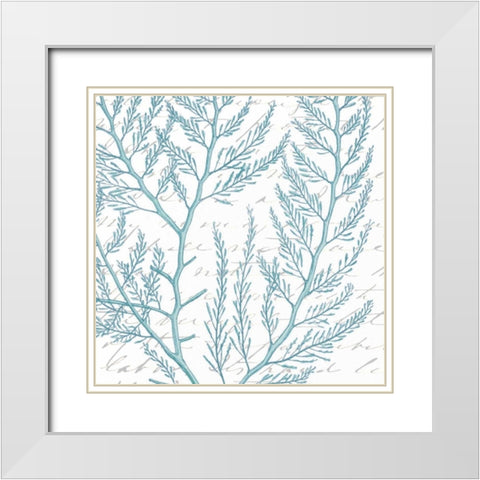 Aqua Marine VIII White Modern Wood Framed Art Print with Double Matting by Hambly, Anna