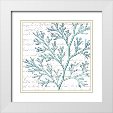 Aqua Marine IX White Modern Wood Framed Art Print with Double Matting by Hambly, Anna