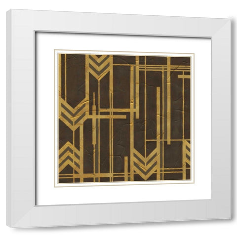 Gilded Deco II White Modern Wood Framed Art Print with Double Matting by Vess, June Erica