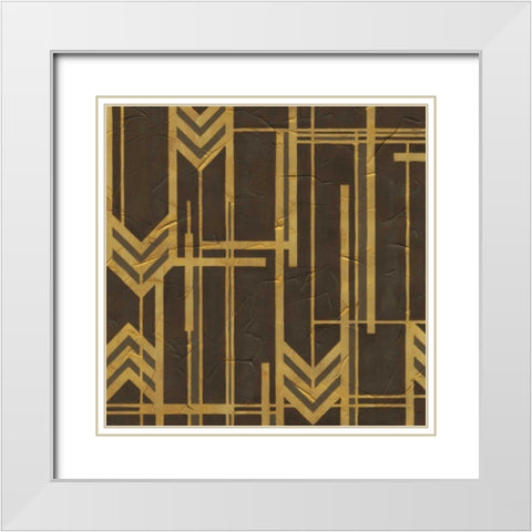 Gilded Deco II White Modern Wood Framed Art Print with Double Matting by Vess, June Erica