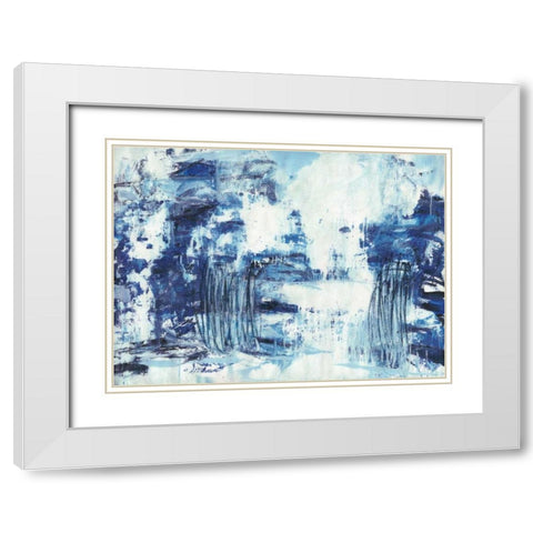 Ocean Impulse White Modern Wood Framed Art Print with Double Matting by Fuchs, Jodi