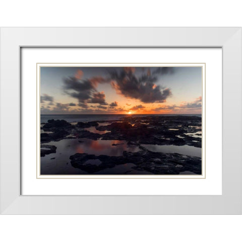 Lava Rocks White Modern Wood Framed Art Print with Double Matting by Head, Danny
