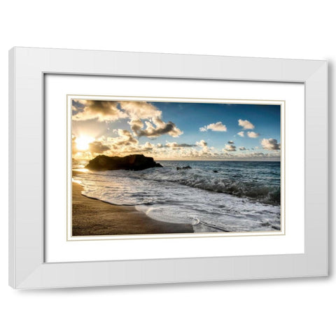 Last Light White Modern Wood Framed Art Print with Double Matting by Head, Danny