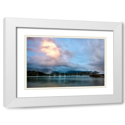 Rains at Hanalei White Modern Wood Framed Art Print with Double Matting by Head, Danny