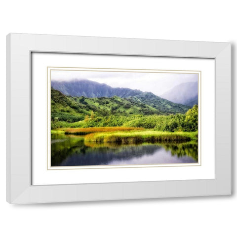 Coastal Marsh II White Modern Wood Framed Art Print with Double Matting by Head, Danny