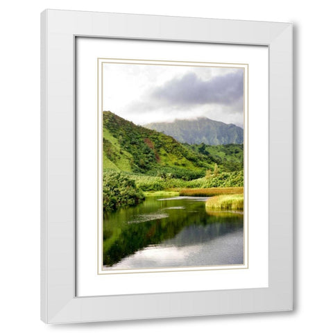 Coastal Marsh Triptych I White Modern Wood Framed Art Print with Double Matting by Head, Danny