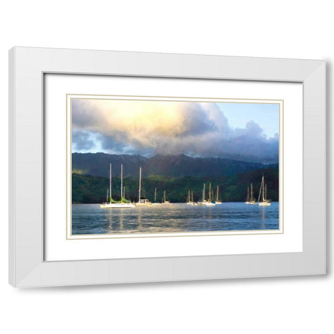 Anchored White Modern Wood Framed Art Print with Double Matting by Head, Danny