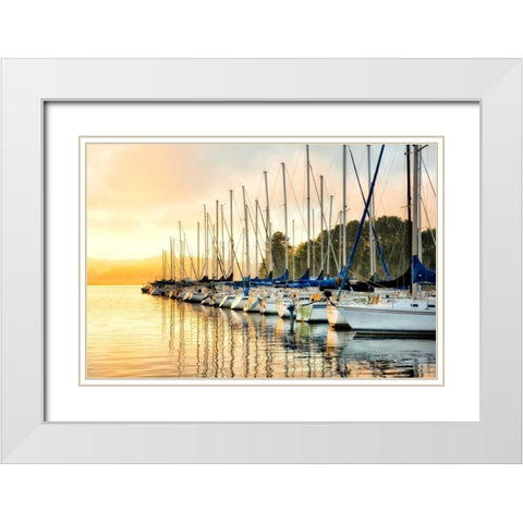 Twelve in a Row White Modern Wood Framed Art Print with Double Matting by Head, Danny
