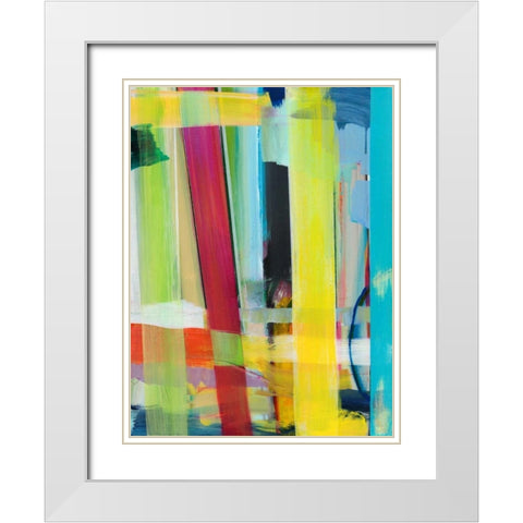 Intersecting Colors II White Modern Wood Framed Art Print with Double Matting by Fuchs, Jodi