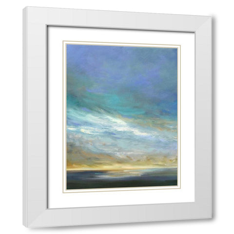 Coastal Clouds Triptych II White Modern Wood Framed Art Print with Double Matting by Finch, Sheila
