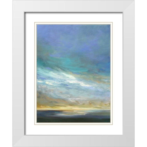 Coastal Clouds Triptych II White Modern Wood Framed Art Print with Double Matting by Finch, Sheila