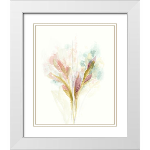 Floral Trace I White Modern Wood Framed Art Print with Double Matting by Vess, June Erica