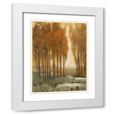 Custom Golden Forest II (ASH) White Modern Wood Framed Art Print with Double Matting by OToole, Tim
