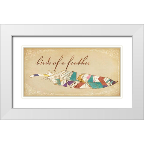 Birds of a Feather I White Modern Wood Framed Art Print with Double Matting by Fagalde, Jarman