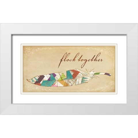 Birds of a Feather II White Modern Wood Framed Art Print with Double Matting by Fagalde, Jarman