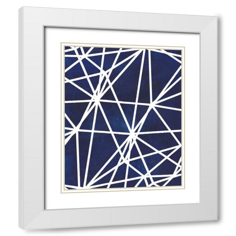 Indigo Pattern I White Modern Wood Framed Art Print with Double Matting by Popp, Grace