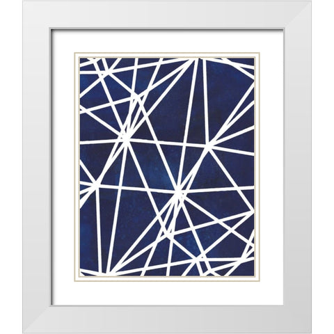 Indigo Pattern I White Modern Wood Framed Art Print with Double Matting by Popp, Grace