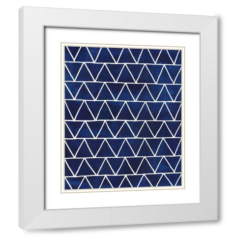 Indigo Pattern IV White Modern Wood Framed Art Print with Double Matting by Popp, Grace
