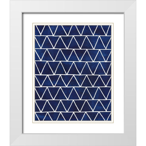Indigo Pattern IV White Modern Wood Framed Art Print with Double Matting by Popp, Grace