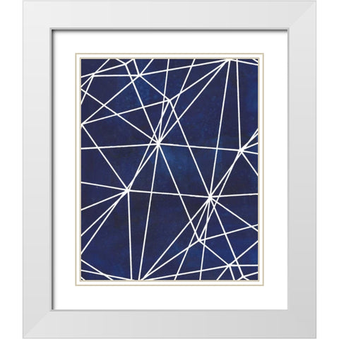 Indigo Pattern V White Modern Wood Framed Art Print with Double Matting by Popp, Grace
