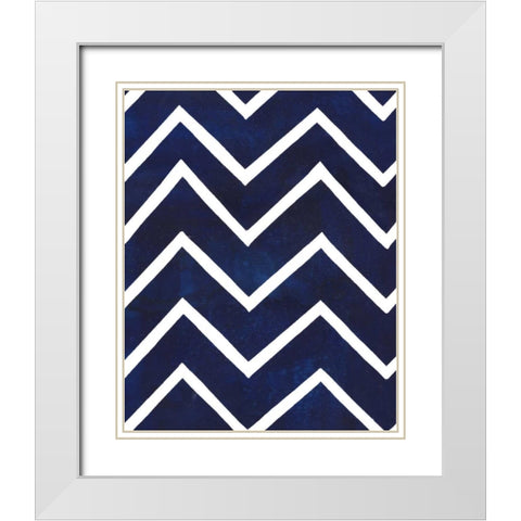 Indigo Pattern VI White Modern Wood Framed Art Print with Double Matting by Popp, Grace