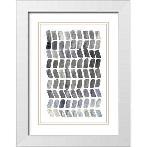Watercolor Chevron I White Modern Wood Framed Art Print with Double Matting by Popp, Grace