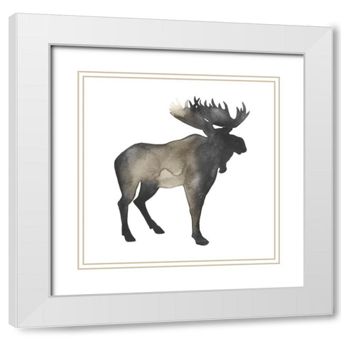 Sepia Animal Silhouette III White Modern Wood Framed Art Print with Double Matting by Popp, Grace