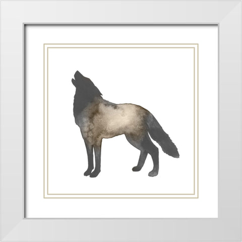 Sepia Animal Silhouette V White Modern Wood Framed Art Print with Double Matting by Popp, Grace