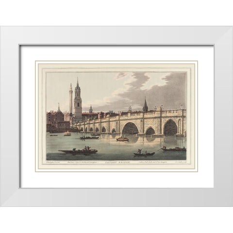 UA CH London Bridge White Modern Wood Framed Art Print with Double Matting by Stadler, Joseph