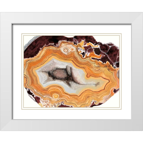 Agate Studies III White Modern Wood Framed Art Print with Double Matting by McCavitt, Naomi